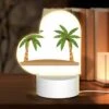 Love Acrylic Night Light, Two Palm Trees On A Sandy Beach.