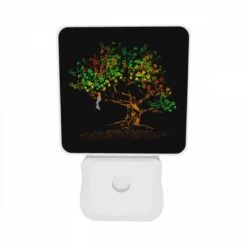 Night Light Set Of 2, A Woman Is Sitting In A Tree With A Colorful Background. -Acrylic Night Light Shop ab6097432b71cac26228b70994520524d4c7f98d