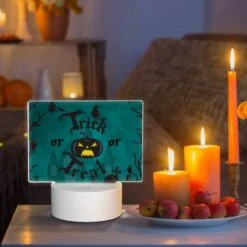 Rectangular Acrylic Night Light, A Halloween Poster With A Scary Pumpkin And A Skeleton. -Acrylic Night Light Shop abd43561038d949a69b68ca114eafb1e0f3fb1c4