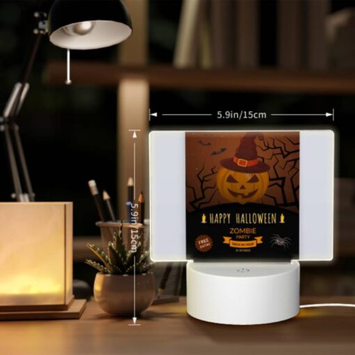 Rectangular Acrylic Night Light, A Poster Advertising A Halloween Party With A Zombie Theme. -Acrylic Night Light Shop ac140aa610013e3d154721f30301c40e0784b016