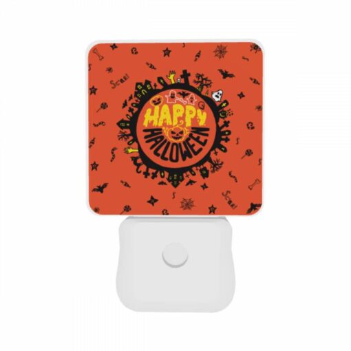 Night Light Set Of 2, A Round Orange Sign With A Happy Halloween Message. -Acrylic Night Light Shop ac837fd9ba64c9b0c8d8b07942bb3d8c698751fc