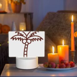 Rectangular Acrylic Night Light, A Brown And White Drawing Of A Palm Tree. -Acrylic Night Light Shop ac9a8cdfed3d66f907307c192d0ee2c8de53356e