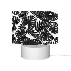 Rectangular Acrylic Night Light, A Pattern Of Leaves In Black And White. -Acrylic Night Light Shop aca0f010c00fb24b8d6722a35e5887c5a92bd20e