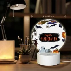 Round Acrylic Night Light, A Colorful Halloween Poster With A Spider -Acrylic Night Light Shop acb8f851faa11933ba3fa1623fc405276099efe4