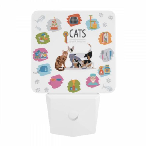 Night Light, A Collection Of Cat And Dog Images Are Displayed In A Graphic Template. -Acrylic Night Light Shop ace36dac7b0a27e15afe7c06bea2f85310eb3366
