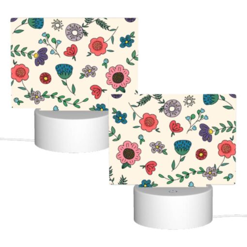 Rectangular Acrylic Night Light, A Colorful Floral Pattern With Pink -Acrylic Night Light Shop ada60770a4f3fdb81fe4fce80ea17b88837867d8