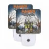 Night Light Set Of 2, A Halloween Scene With A House
