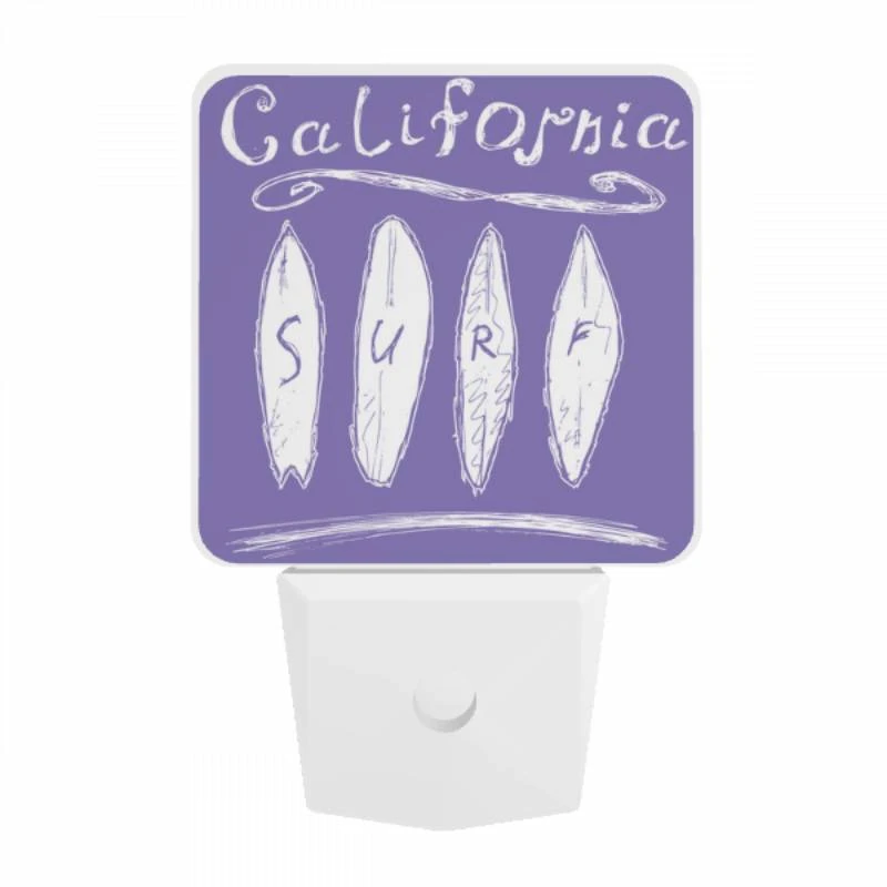 Night Light, A purple drawing of a surfboard with the word surf on it. Night Light, A Purple Drawing Of A Surfboard With The Word Surf On It. -Acrylic Night Light Shop af016fbfbe8beda142282a387e8277a491cfd0a2