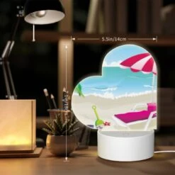 Love Acrylic Night Light, A Pink Umbrella Is Set Up On A Beach -Acrylic Night Light Shop af017284448a8fea2a6ae2692db15d6f5458c921