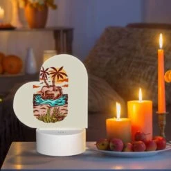 Love Acrylic Night Light, A Cartoon Drawing Of A Palm Tree On A Rock In The Ocean. -Acrylic Night Light Shop af330964ff243eb19ecc27c3ed734971c84ce9a8