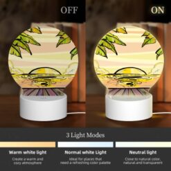 Round Acrylic Night Light, A Sunset With A Beach And Palm Trees In The Background. -Acrylic Night Light Shop af43d43e6aa8d130f33553dabe6858f0567ac3e3