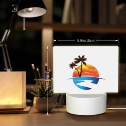Rectangular Acrylic Night Light, A Sunset With A Beach And Palm Trees. -Acrylic Night Light Shop af46fe01609385a3c034c6d9a030ed59b0e55dbe