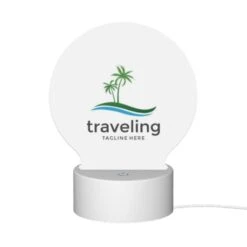 Round Acrylic Night Light, A Logo For Traveling With A Palm Tree In The Background. 9 Round Acrylic Night Light, A Logo For Traveling With A Palm Tree In The Background. -Acrylic Night Light Shop af9d66d7c2fb4bb747c9b68bf7acfd7468fe820b