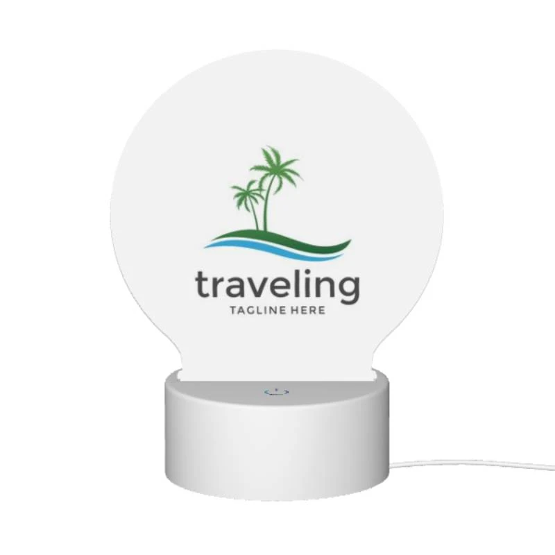 Round Acrylic Night Light, A logo for traveling with a palm tree in the background. Round Acrylic Night Light, A Logo For Traveling With A Palm Tree In The Background. -Acrylic Night Light Shop af9d66d7c2fb4bb747c9b68bf7acfd7468fe820b