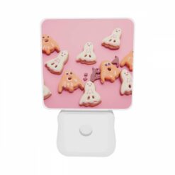 Night Light Set Of 2, A Pink Background With A Bunch Of Halloween Cookies. -Acrylic Night Light Shop b003727adbb9abf00330c4350f00312af29f0d4e