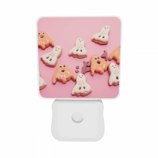 Night Light Set Of 2, A Pink Background With A Bunch Of Halloween Cookies. -Acrylic Night Light Shop b003727adbb9abf00330c4350f00312af29f0d4e