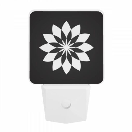 Night Light, A Black And White Flower Design. -Acrylic Night Light Shop b02118cca985f173c6475fb6049411255de7b5a5