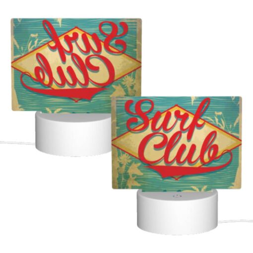 Rectangular Acrylic Night Light, A Surf Club Logo With A Palm Tree And The Words "California.". -Acrylic Night Light Shop b04332e4cd1d3ed31ded4eb3c7ced9138784fa80