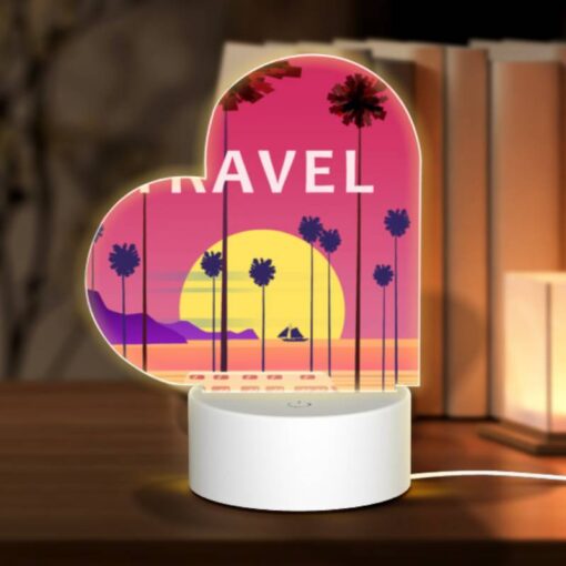 Love Acrylic Night Light, A Colorful Travel Poster Featuring A Bus And Palm Trees. -Acrylic Night Light Shop b063db7d15cb9684b421d4df7cdeee2238e8b8ae