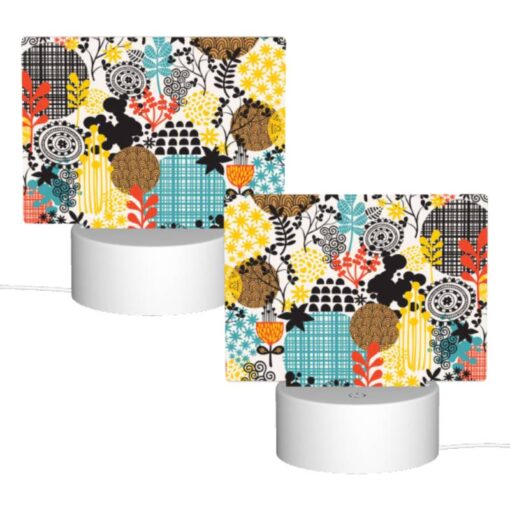 Rectangular Acrylic Night Light, A Colorful Floral Pattern With Yellow -Acrylic Night Light Shop b076a4a6902e50d7ccb3b3a6a25a41f5efac8c1a