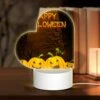 Love Acrylic Night Light, A Poster With A Pumpkin And The Words "Happy Halloween" On It.