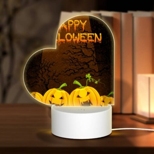 Love Acrylic Night Light, A Poster With A Pumpkin And The Words "Happy Halloween" On It. -Acrylic Night Light Shop b079ac369ebb6f602e8184cdeb85226cc2b09792