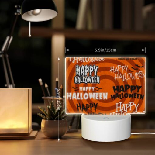 Rectangular Acrylic Night Light, A Collection Of Halloween Words On A Spiral. -Acrylic Night Light Shop b07bba1a498a6fcf822c21f3850fc654125a9e16