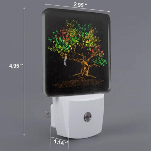 Night Light Set Of 2, A Woman Is Sitting In A Tree With A Colorful Background. -Acrylic Night Light Shop b0a8f534892e83bf21fdd96f19a75ffe8233d66a