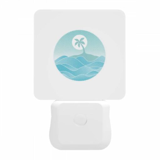 Night Light, A Blue And White Ocean With A Palm Tree In The Middle. -Acrylic Night Light Shop b0c792ee6bae92a1797d844dfc90fa3d12e1745b