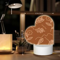 Love Acrylic Night Light, A Drawing Of Leaves And Flowers On A Brown Background. -Acrylic Night Light Shop b1629645870a8c4e180f719760f9005224cdc95e