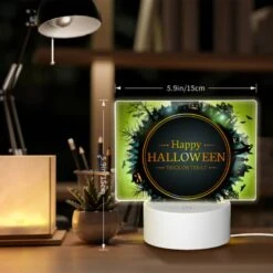 Rectangular Acrylic Night Light, A Round Sign With A Halloween Theme. -Acrylic Night Light Shop b1c51664efcf35bca8649c1c44b8f23eeaef70b3