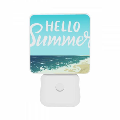 Night Light Set Of 2, A Blue And White Sign That Says "Hello Summer". -Acrylic Night Light Shop b2284e56396e0294f46661357daa245c75896949