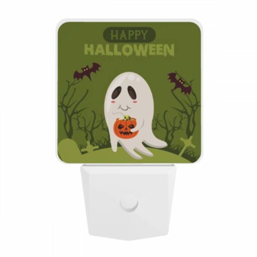 Night Light, A Cartoon Ghost Holding A Pumpkin. -Acrylic Night Light Shop b23ef009d84a8a0466e8a69039160210bed313c1