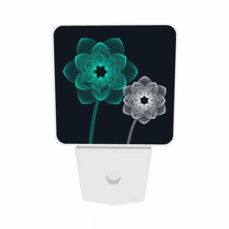 Night Light Set of 2, Two blue flowers with green centers. Night Light Set Of 2, Two Blue Flowers With Green Centers. -Acrylic Night Light Shop b28cdff60627d8a35a77ca613b1d2ebad4602af6