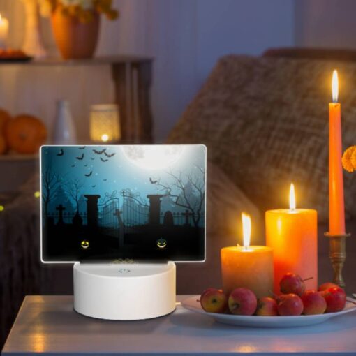 Rectangular Acrylic Night Light, A Halloween Scene With A Moon -Acrylic Night Light Shop b2b83bcbda608afdcaea77022b613da255a4214b