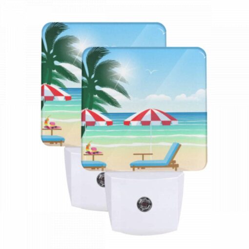 Night Light Set Of 2, A Beach Scene With Two Umbrellas And Two Chairs. -Acrylic Night Light Shop b305d723d815890eda09358a7bb1d0285bf7db11