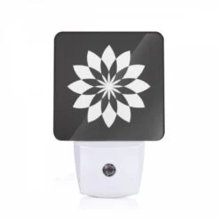 Night Light, A Black And White Flower Design.