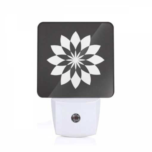 Night Light, A Black And White Flower Design. -Acrylic Night Light Shop b340b27132f678cf70b1ac09aeaf1b0bddf23695