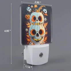 Night Light Set Of 2, A Colorful Pumpkin With A Skeleton Face And A Knife In Its Head. 1 Night Light Set Of 2, A Colorful Pumpkin With A Skeleton Face And A Knife In Its Head. -Acrylic Night Light Shop b381e082c3d1bdd6ebe1edcd30960baafd9cfa08