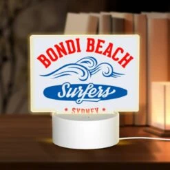 Rectangular Acrylic Night Light, A Logo For Bondi Beach Surfers.