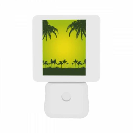 Night Light Set Of 2, A Green And Yellow Sunset With Palm Trees In The Background. -Acrylic Night Light Shop b3e4399955485e6fe6143a17c056d6a91df52544