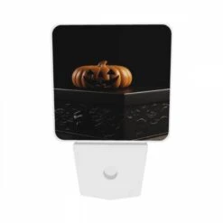Night Light Set Of 2, A Carved Pumpkin Is Sitting On A Black Box. -Acrylic Night Light Shop b43b3275b0458a299dad49577cef600b1031c6de