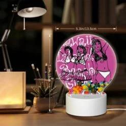 Round Acrylic Night Light, Three Women In Bikinis Are Standing On A Pink Background. 5 Round Acrylic Night Light, Three Women In Bikinis Are Standing On A Pink Background. -Acrylic Night Light Shop b457f44c7b95c27f9b52a740d2d8f7d1d8974047