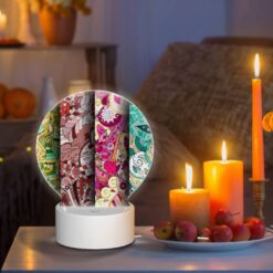 Round Acrylic Night Light, Four Different Colored Paintings Of Flowers. -Acrylic Night Light Shop b4608017f502508ce4d317ee39dcabef10fdd63f
