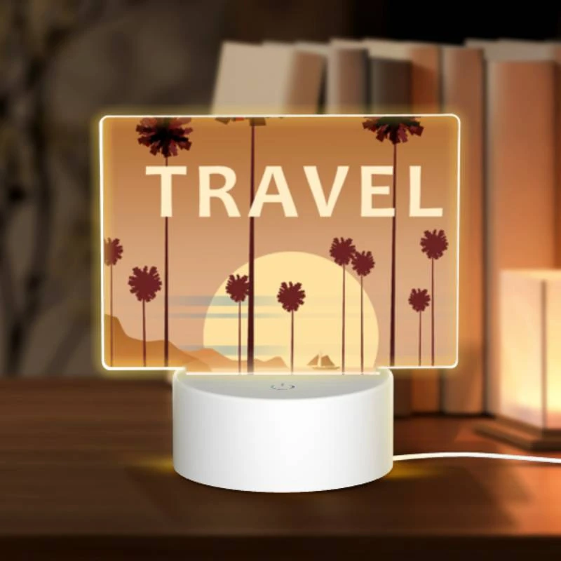 Rectangular Acrylic Night Light, A bus is parked in front of a beach with palm trees in the background. Rectangular Acrylic Night Light, A Bus Is Parked In Front Of A Beach With Palm Trees In The Background. -Acrylic Night Light Shop b484f1499ee14eec70012a98d13ed5cd3c1fbe80
