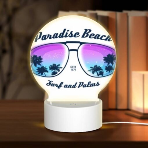 Round Acrylic Night Light, A Pair Of Sunglasses With A Beach Scene On Them. -Acrylic Night Light Shop b4ade1fa7f90496a024c9438090d5470cbb52052
