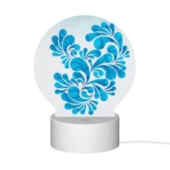 Round Acrylic Night Light, A Blue And White Design Of A Heart. -Acrylic Night Light Shop b4d69ea2286b133bc93837de01ba17779ca0f2be