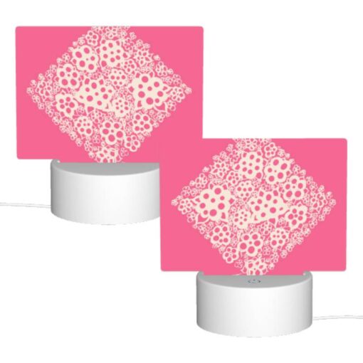 Rectangular Acrylic Night Light, A Pink Square With White Flowers On It. -Acrylic Night Light Shop b527756a301299d0baf085f6421e280f12801577
