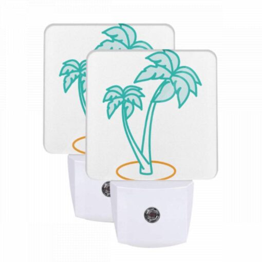 Night Light Set Of 2, A Green And Blue Palm Tree With A Blue Trunk. -Acrylic Night Light Shop b5617df7b12c64434fc909a8f3941507239b2361
