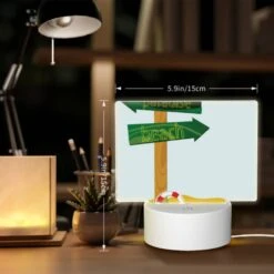 Rectangular Acrylic Night Light, A Sign Pointing To Paradise Beach. -Acrylic Night Light Shop b57c954174f64a3898ed3aaca95c193c7d7fdbc6
